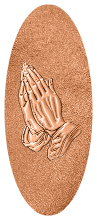 Copper Praying Hands Shimmer Copper